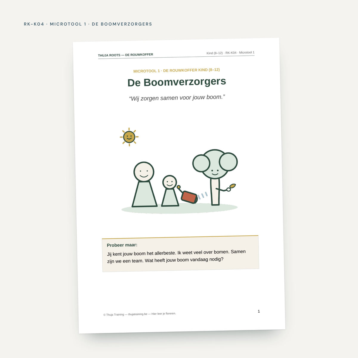 De Rouwkoffer Kind & Jongere: voorbeeldpagina, werkblad RK-K04