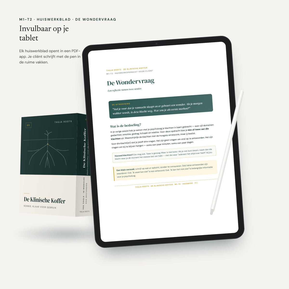 De Klinische Koffer: werkblad op een tablet