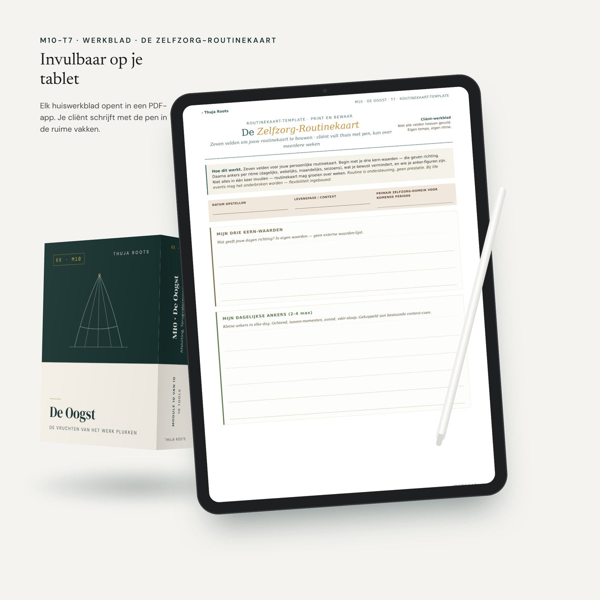 Module M10 De Oogst: werkblad op een tablet