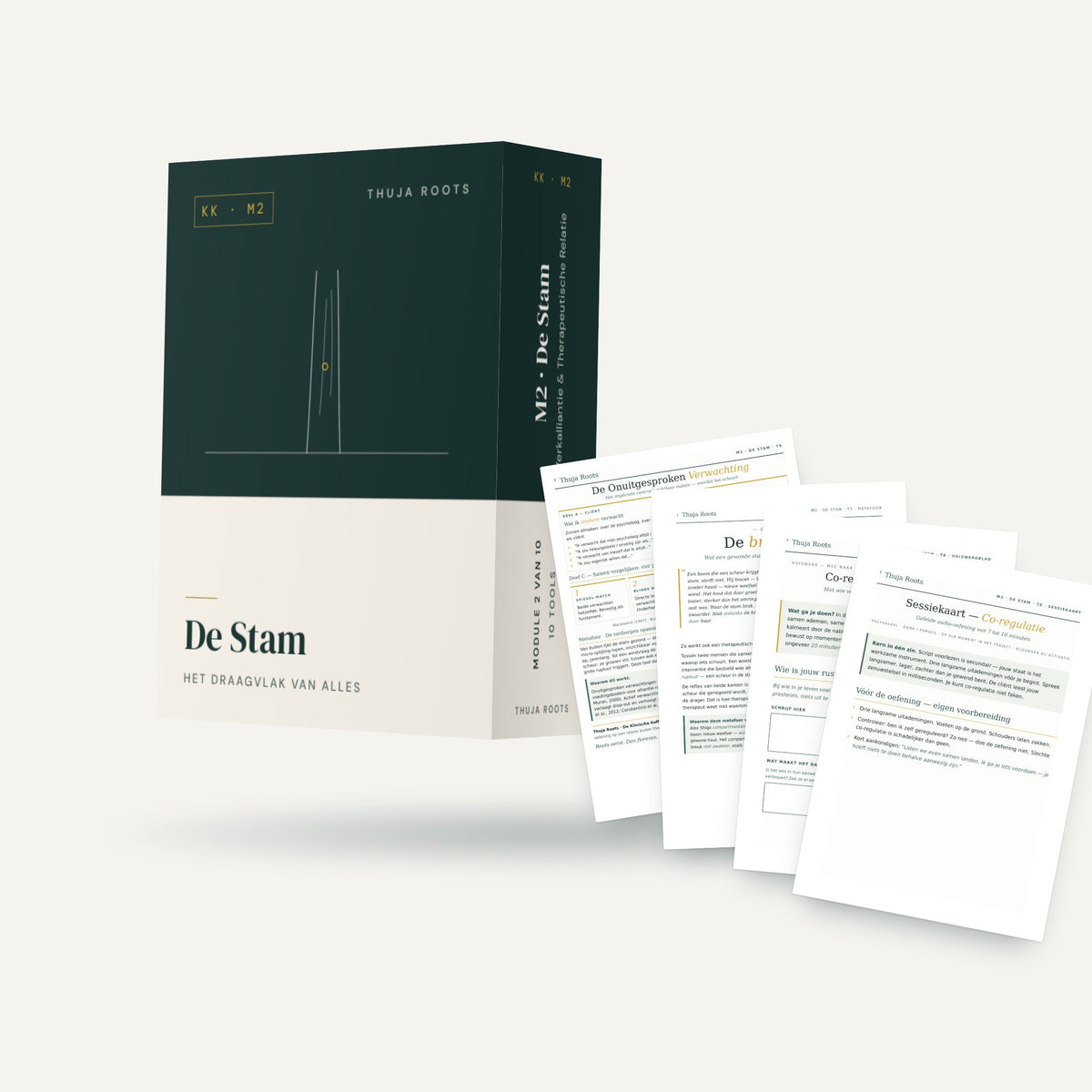 Module M2 De Stam van Thuja Roots met een waaier van werkbladen