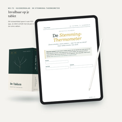 Module M3 De Takken: werkblad op een tablet