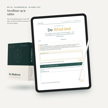 Module M4 De Bladeren: werkblad op een tablet