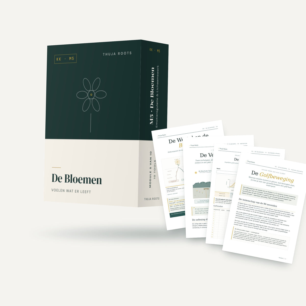 Module M5 De Bloemen van Thuja Roots met een waaier van werkbladen