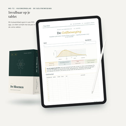 Module M5 De Bloemen: werkblad op een tablet