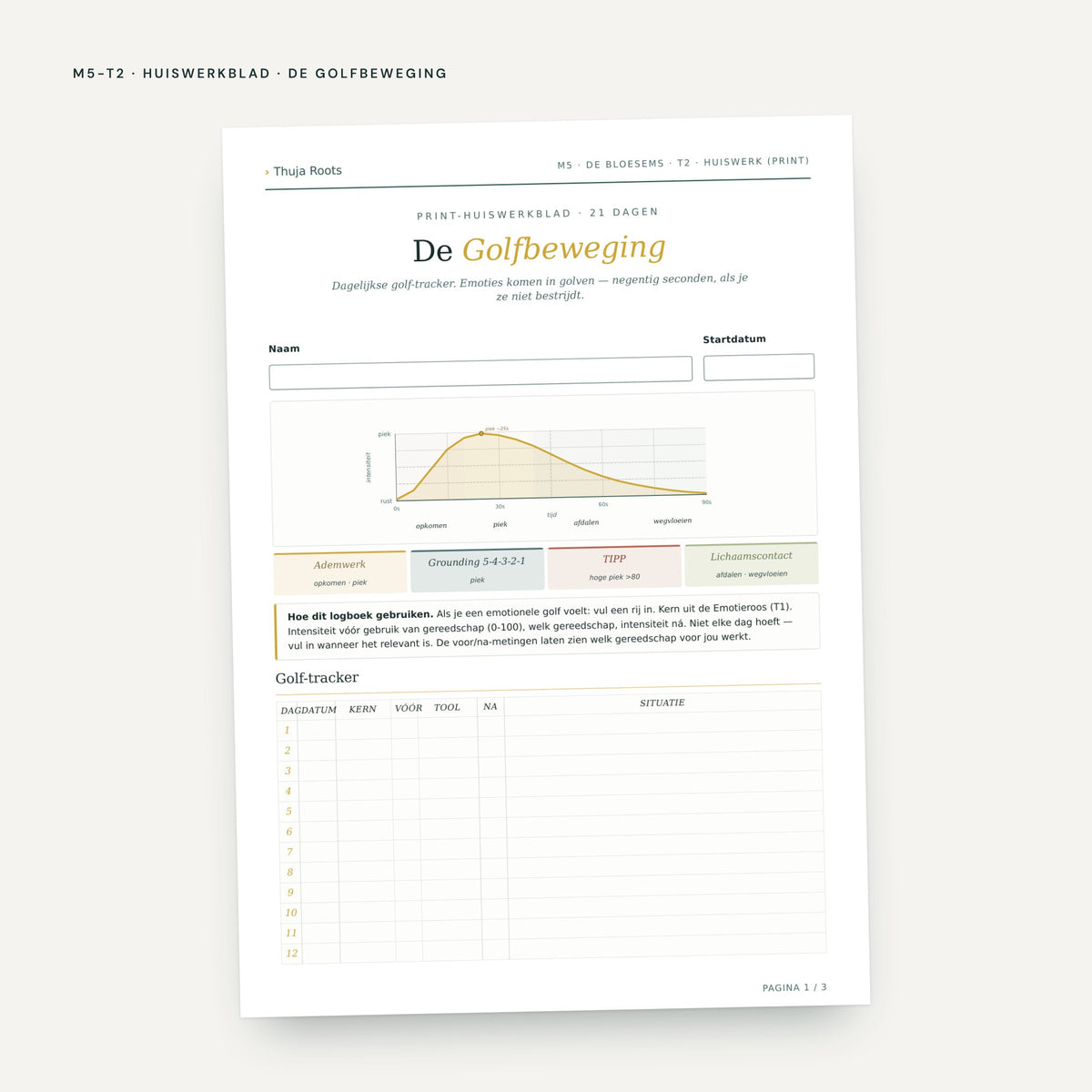 Module M5 De Bloemen: voorbeeldpagina, tool 2