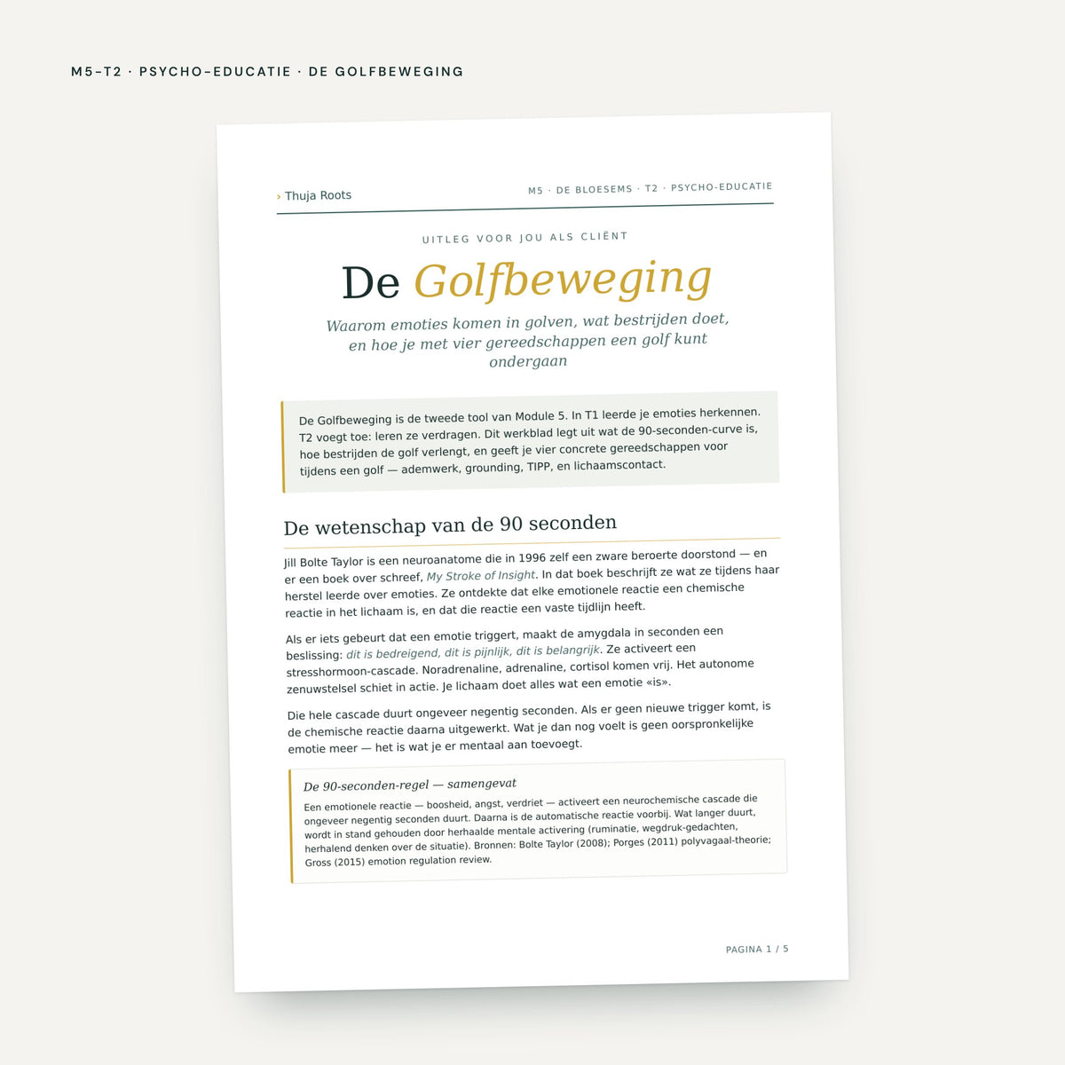Module M5 De Bloemen: voorbeeldpagina, tool 2