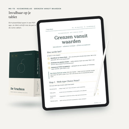 Module M6 De Vruchten: werkblad op een tablet