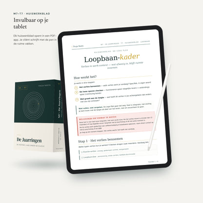 Module M7 De Jaarringen: werkblad op een tablet