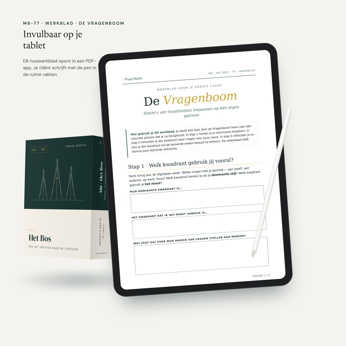 Module M8 Het Bos: werkblad op een tablet