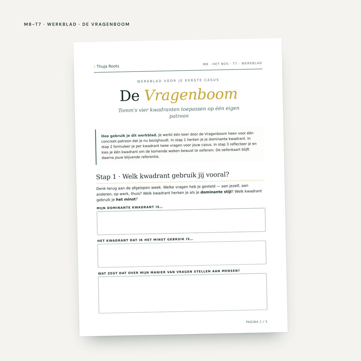 Module M8 Het Bos: voorbeeldpagina, tool 7