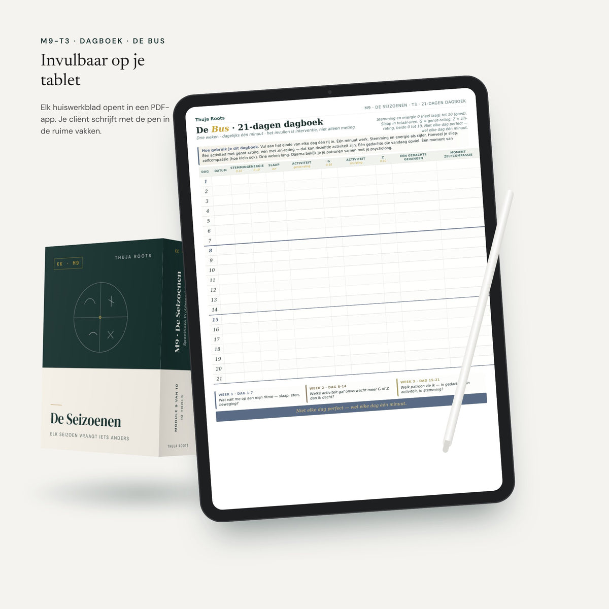 Module M9 De Seizoenen: werkblad op een tablet