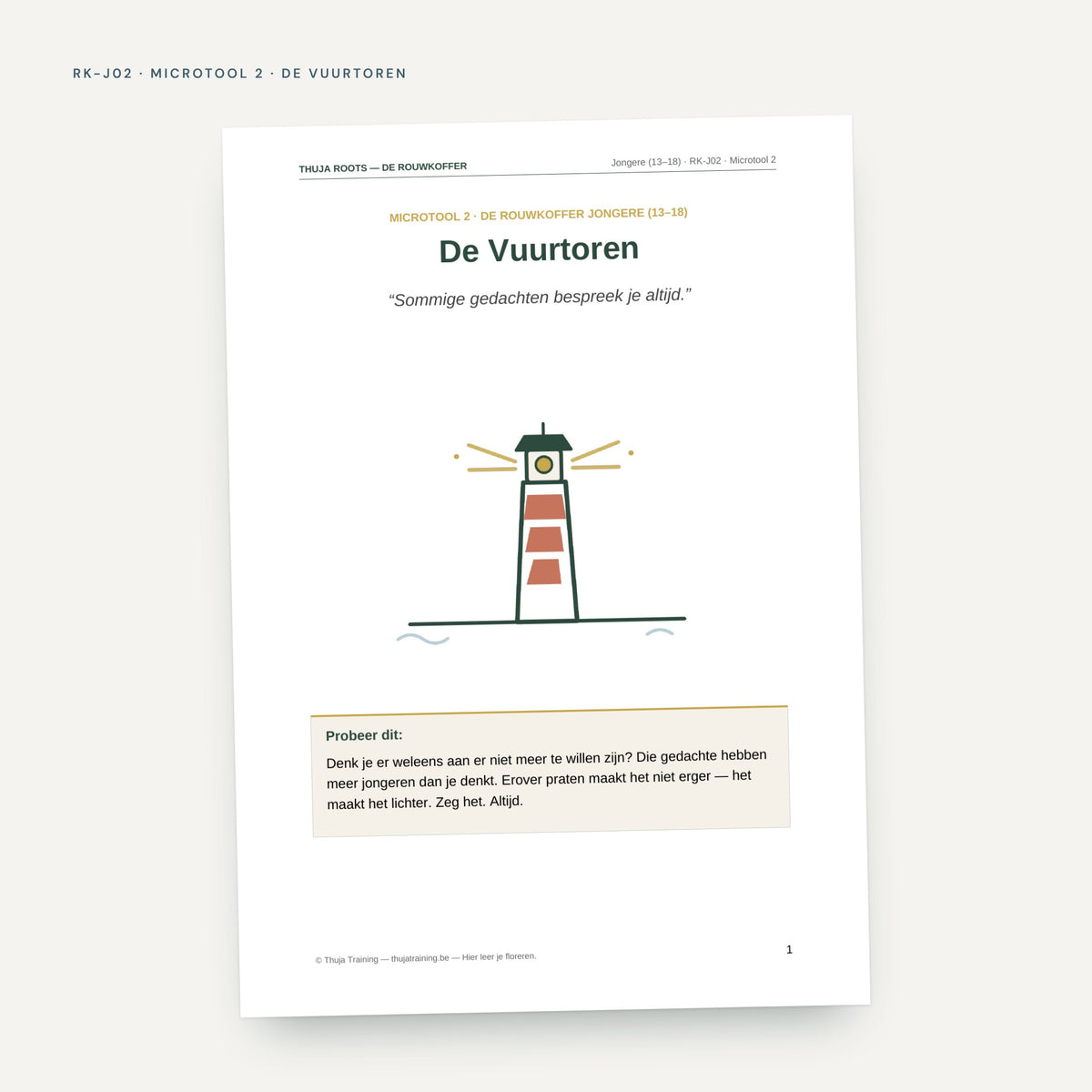 De Rouwkoffer Kind & Jongere: voorbeeldpagina, werkblad RK-J02